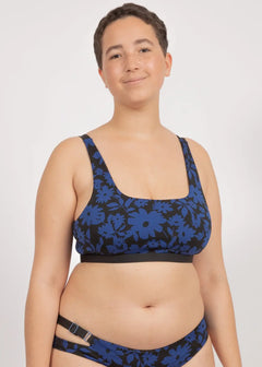 Caparica Top in Dark Moonflower / Noir - bikini top