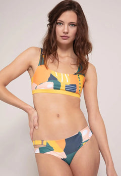 Caparica Top Reversible in Painting / Dolphin Print - boochen eco-conscious surfwear