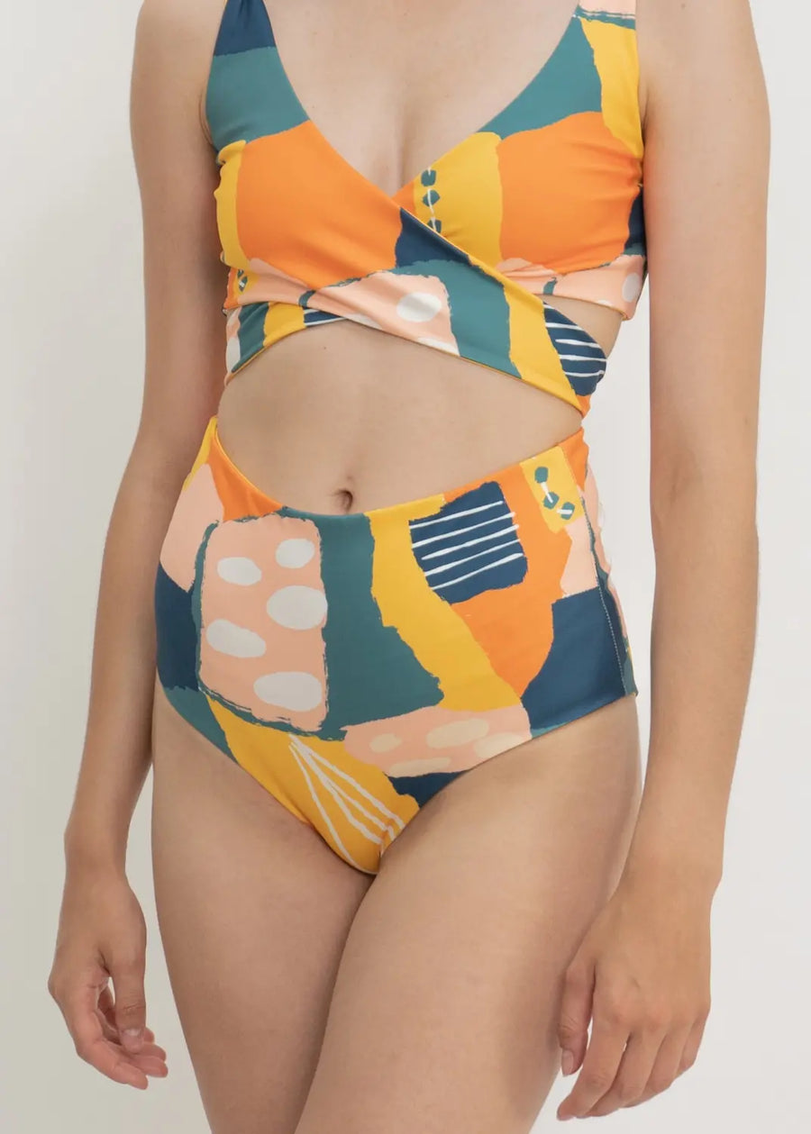 Noja Bottom in Painting Print / Dolphin - bikini bottom