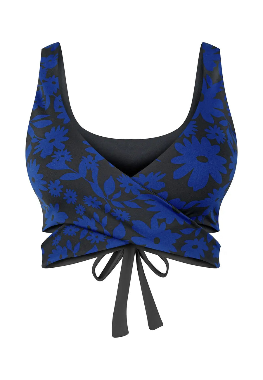 Noja Top in Dark Moonflower / Noir - bikini top