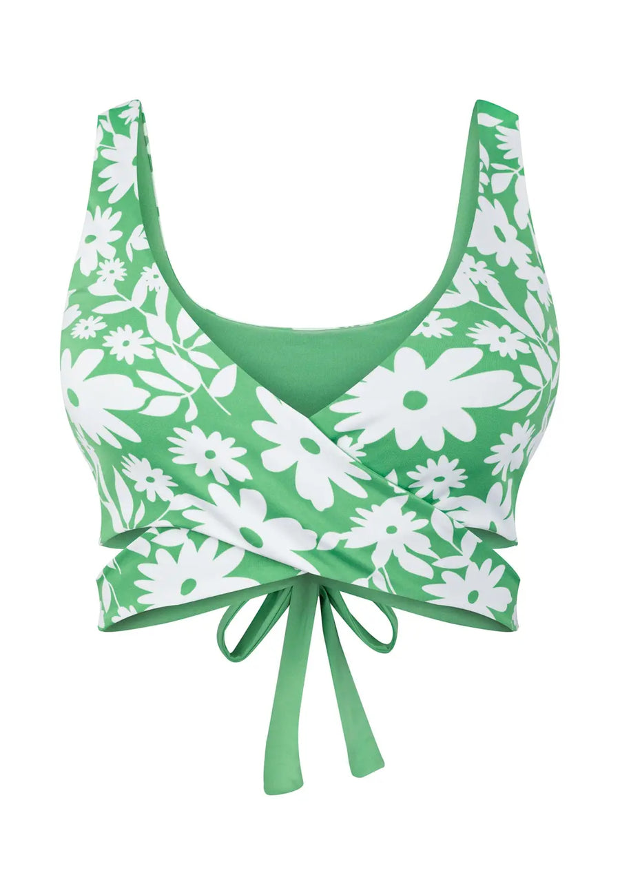 Noja Top in Green Moonflower / Mint - Bikini top