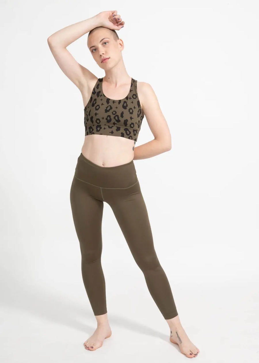 boochen® Eco-conscious Surf Yoga Leggings in Green Moss